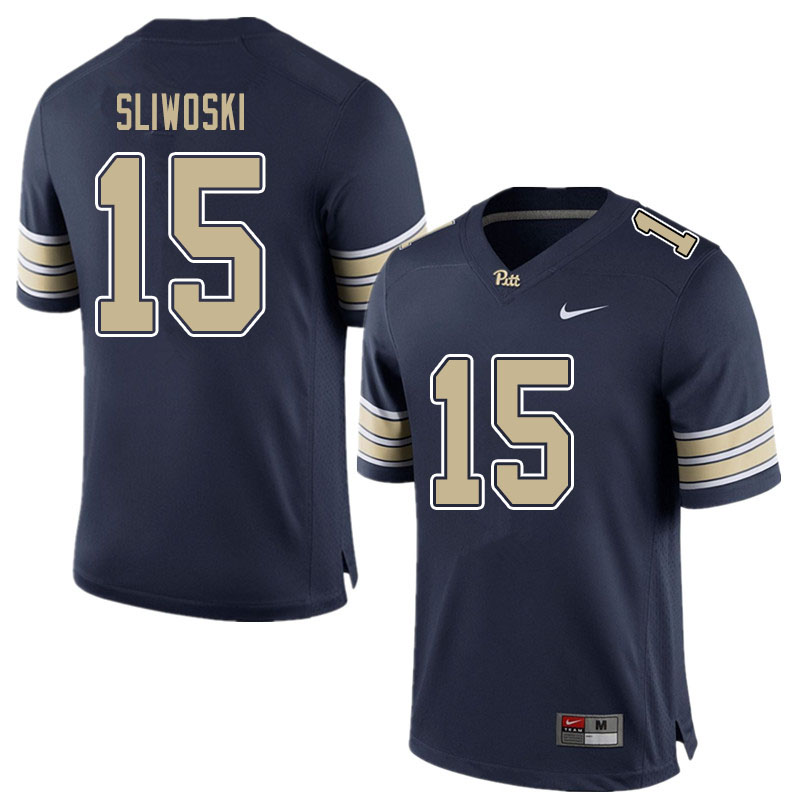 Men #15 Justin Sliwoski Pitt Panthers College Football Jerseys Sale-Blue